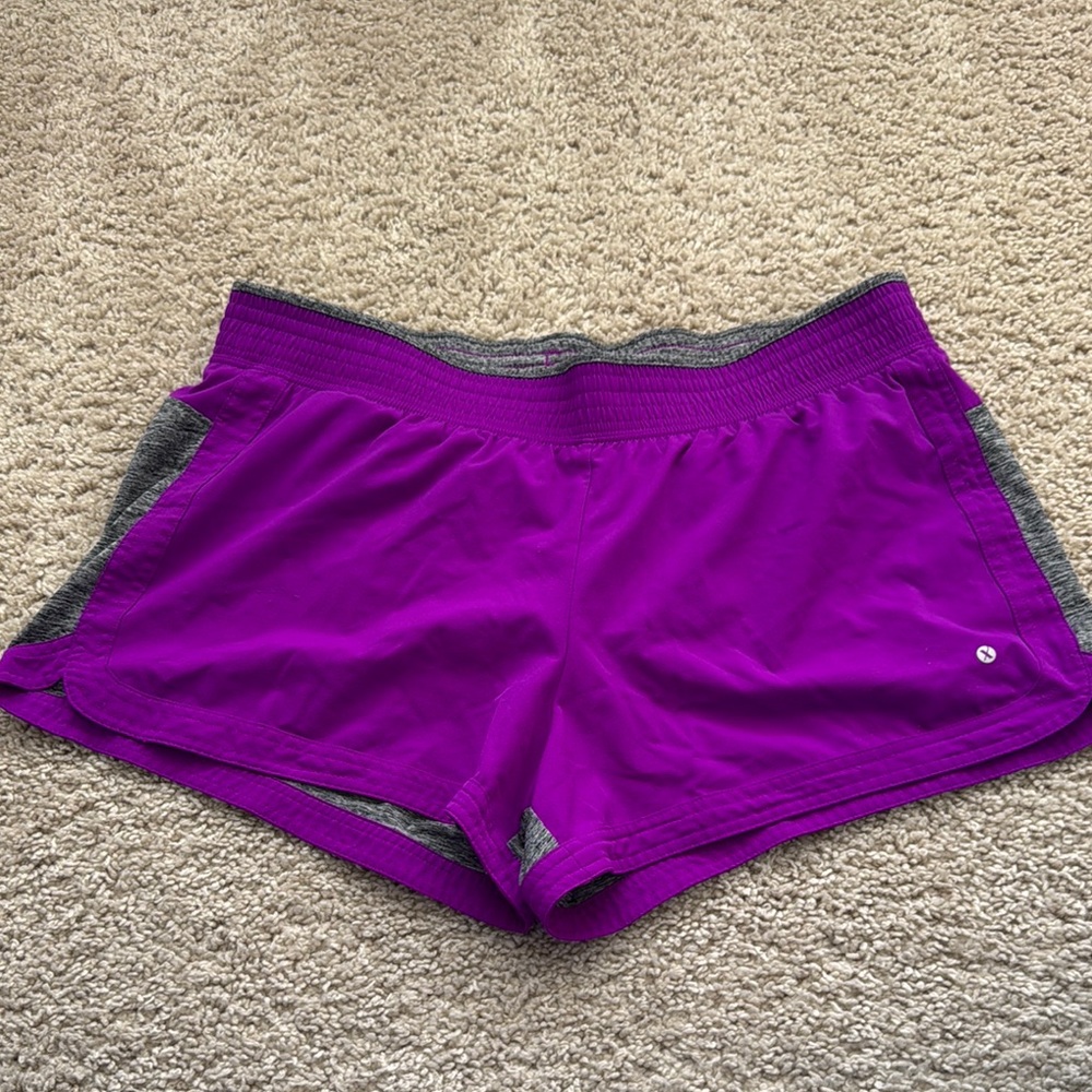 Xersion Purple and Gray Athletic Shorts (XL)